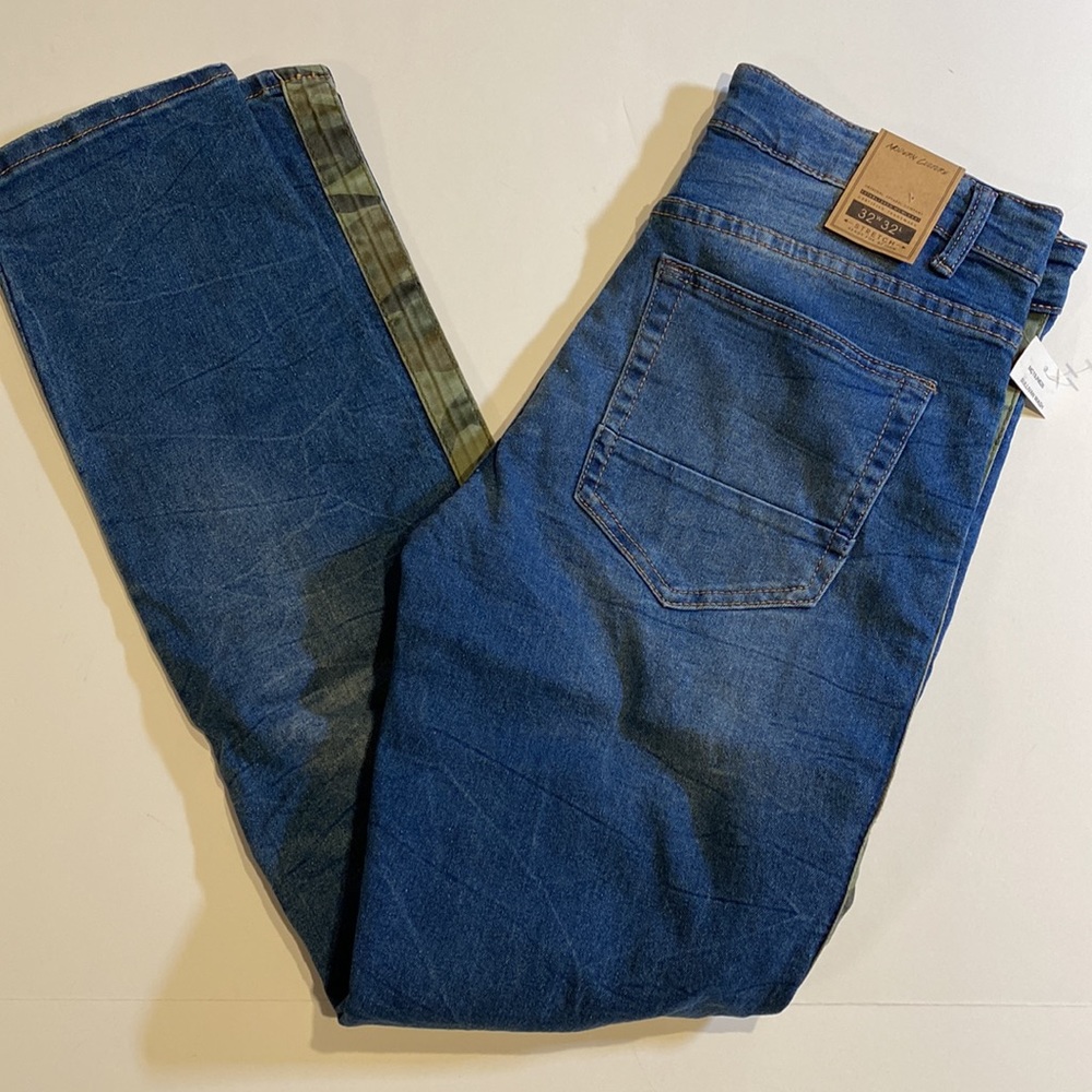 Modern Culture SZ 32 x 32 Distressed Moto Style Denim Blue Jeans New D32